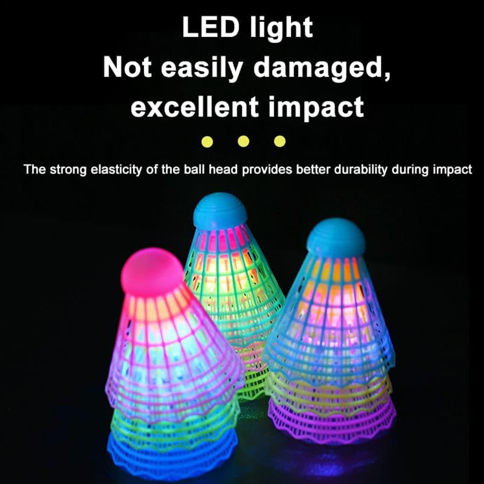 Badminton Nylon Shuttlecock - LED 배드민턴 3피스 야광 LED 배드민턴