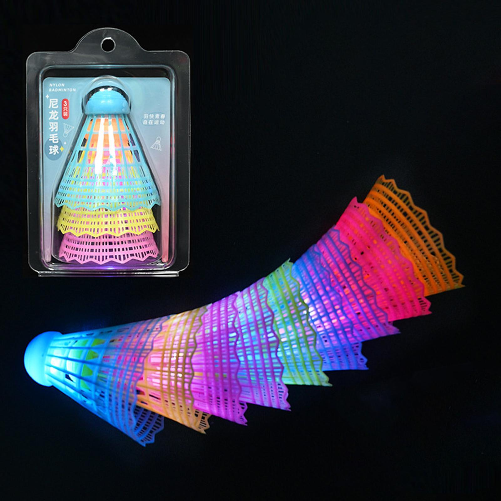 Badminton Nylon Shuttlecock - 3pcs LED 배드민턴 셔틀콕 다채로운 조명
