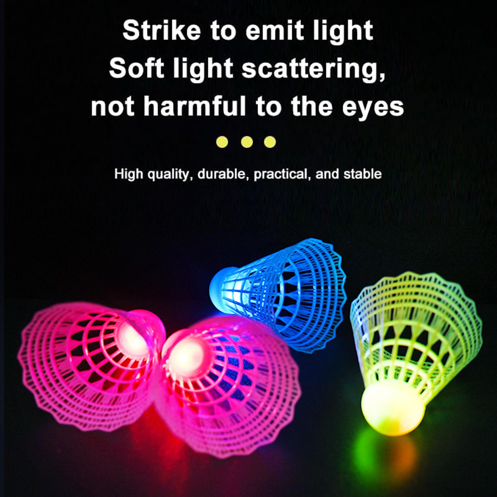 3Pcs LED 배드민턴 공 빛나는 조명 플라스틱 배드 - Badminton Nylon Shuttlecock 리뷰 및 가격