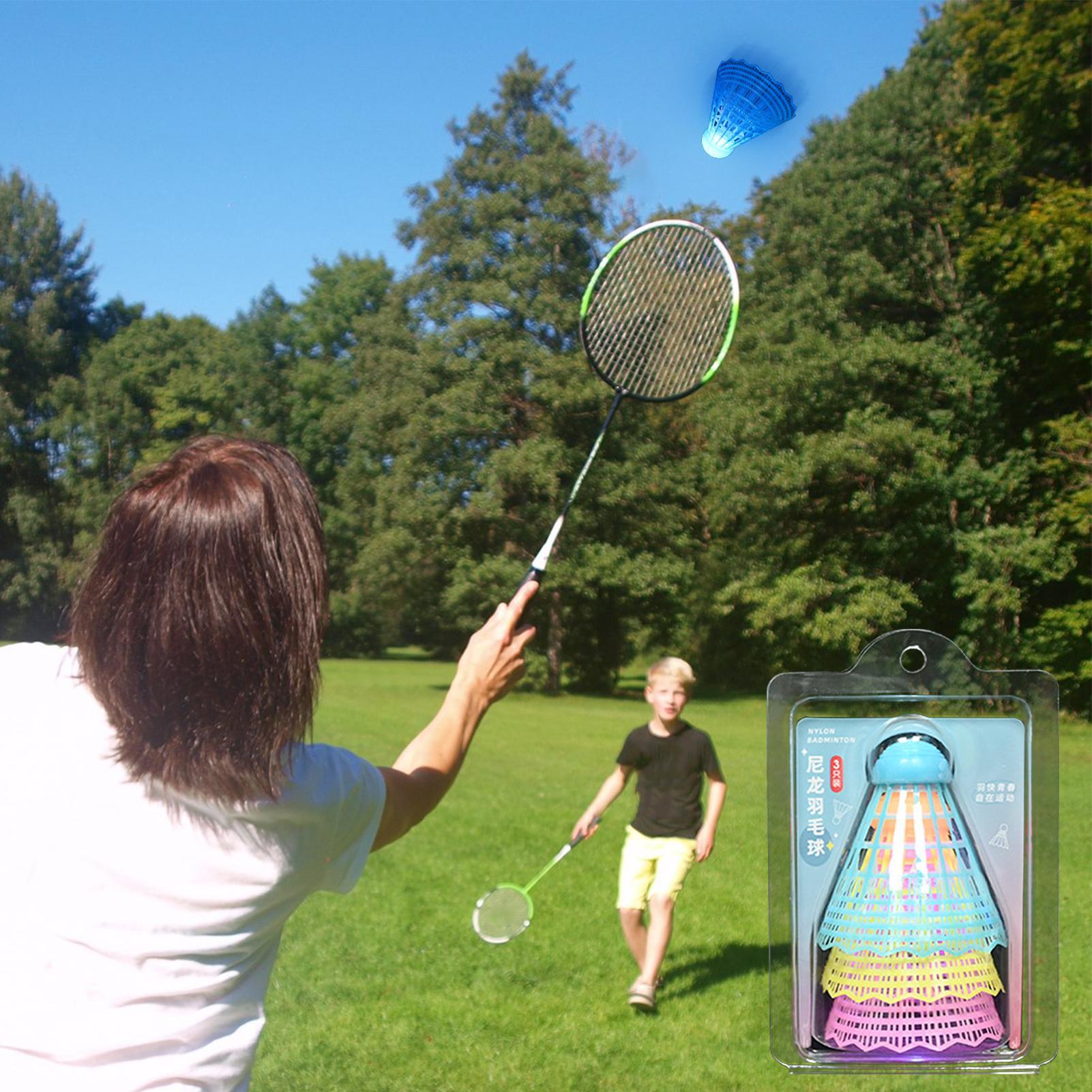 3Pcs LED 배드민턴 공 빛나는 조명 플라스틱 배드 - Badminton Nylon Shuttlecock 리뷰 및 가격