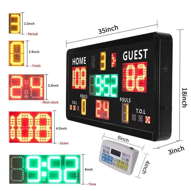 휴대용 콘솔 패널 제어 0.9m LED 디지털 농구 스 - Scoreboard Digital 리뷰 및 가격