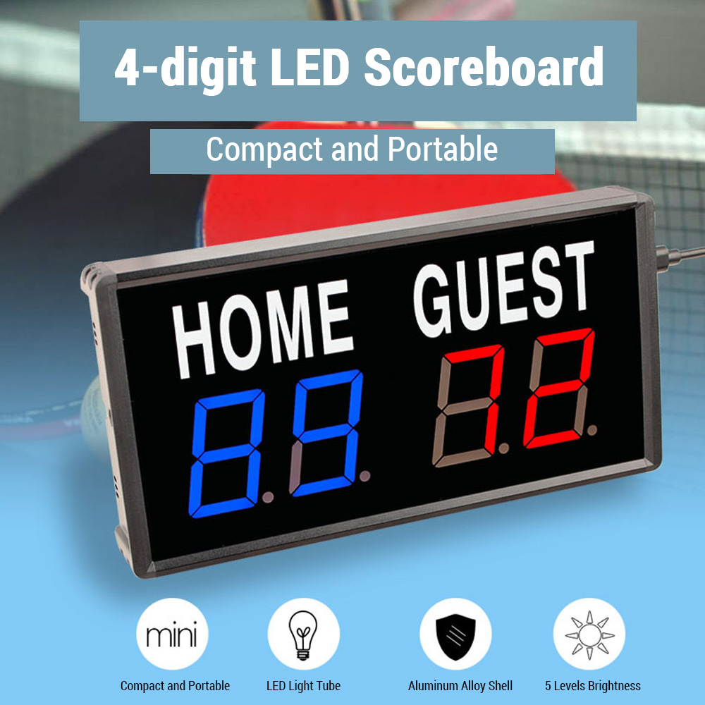 휴대용 4자리 LED 점수판 디지털 홈 게스트 점수 기 - Scoreboard Digital 리뷰 및 가격